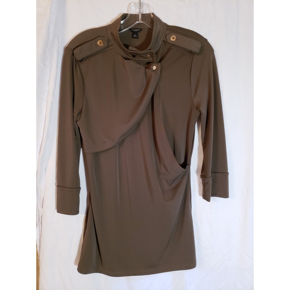 Women's Ann Taylor Taupe Long Sleeve Top Size M